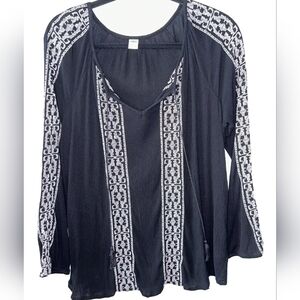 💚 3 For $15 Old Navy Embroidered Women's Long Sleeve Boho Size  MED